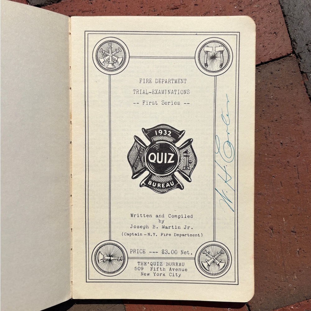 1932 New York Fire Department Firefighter Quiz Book Trial Examinations NYFD NYC - Picture 2 of 11
